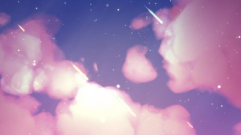 Looped shooting stars at night animation.