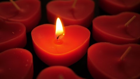 Candles in a heart shape - Free Stock Video Footage
