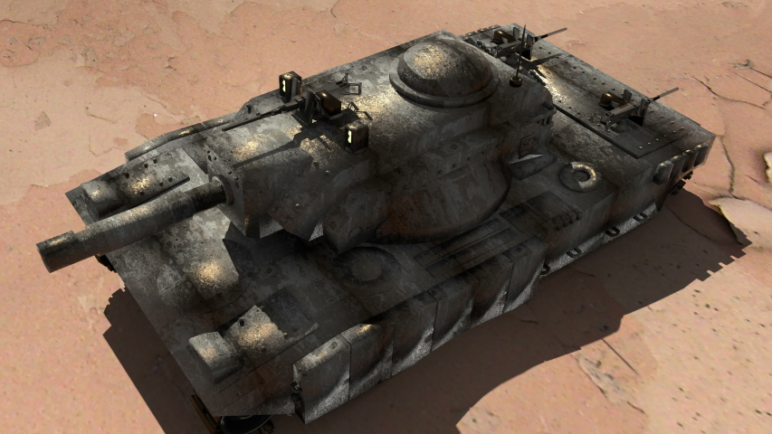 Tank in the desert CGI