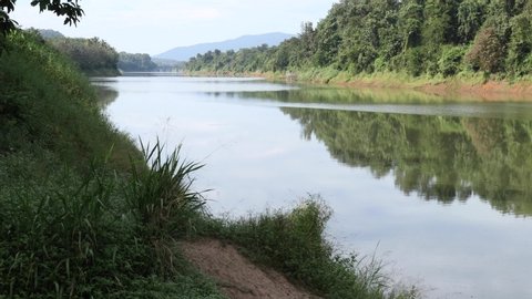 A landscape view of the beautiful Periyar River, Nr Kochi, Kerala India.