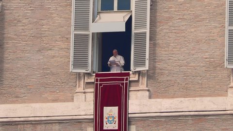 Rome, Italy - february 9, 2020 : 2K Pope Francis Sunday Angelus Prayer in Rome no audio
