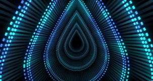 Vj futuristic neon tunnel in drop form. Popular bright neon pattern in blue tones. 4k endless vj motion