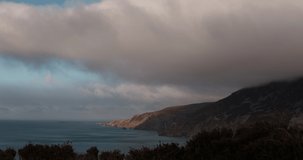 Scenic 4K video of Slieve league cliffs in stormy weather, Donegal, Ireland