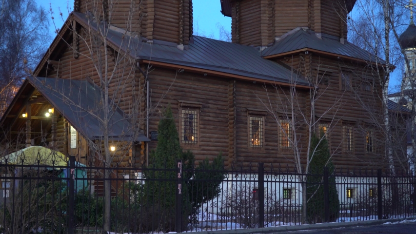 Old wooden russian church in Moscow