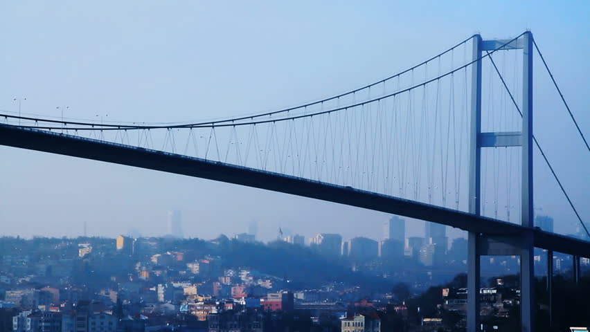 Bosporus Bridge in dusk. Istanbul, Turkey 