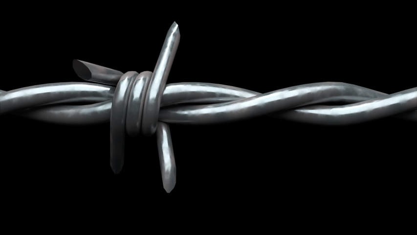 3d rendering spinning barbed wire spiral. Computer generated background with barbed wire. Royalty-Free Stock Footage #1046648182