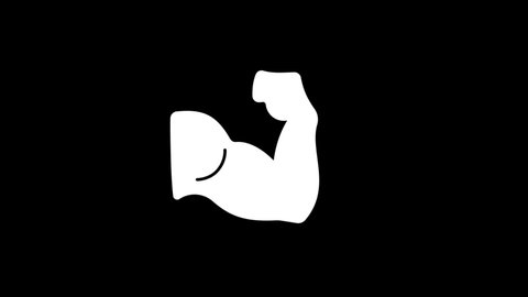 Animated strong muscled arm icon 