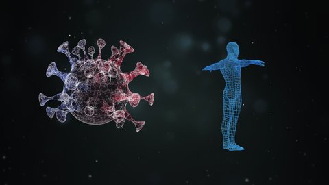Activation of human immunity. Virus attacks the human body which is protected by strong immune system.