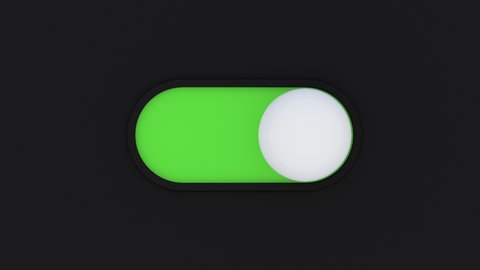 Visualization of Settings Switch in Device GUI. Digitization Button which Change Control Slider Bar Turn on and Turn off. Minimalistic Animated Visual Trend of Interface Element. Digital Interaction