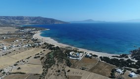 Naxos island in the Cyclades in Greece seen from the sky