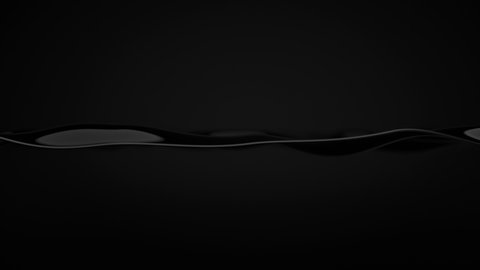 Minimal black Seamless looping animation. Beautiful waving water slow motion. Abstract black water animation background.