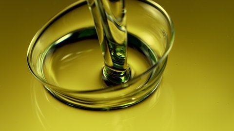 Super Slow Motion Shot of Pouring Olive Oil at 1000fps.