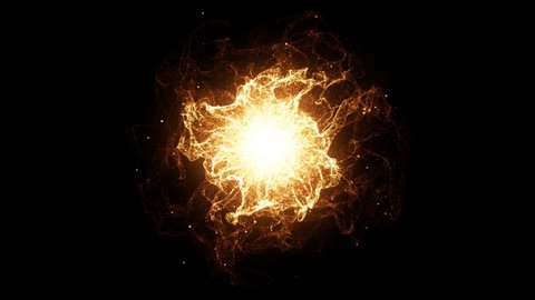 Golden energy particles wave abstract background. Futuristic glittering in space on black background. Abstract glowing plasma burst. Energy explosion flame wave