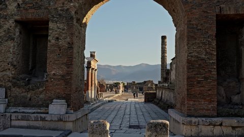 Ruins of famous Pompeii city, Italy