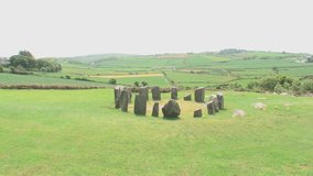 Drombeg Stone Circle a recumbent stone circle located 2.4 kms east of Glandore, County Cork, Ireland. 