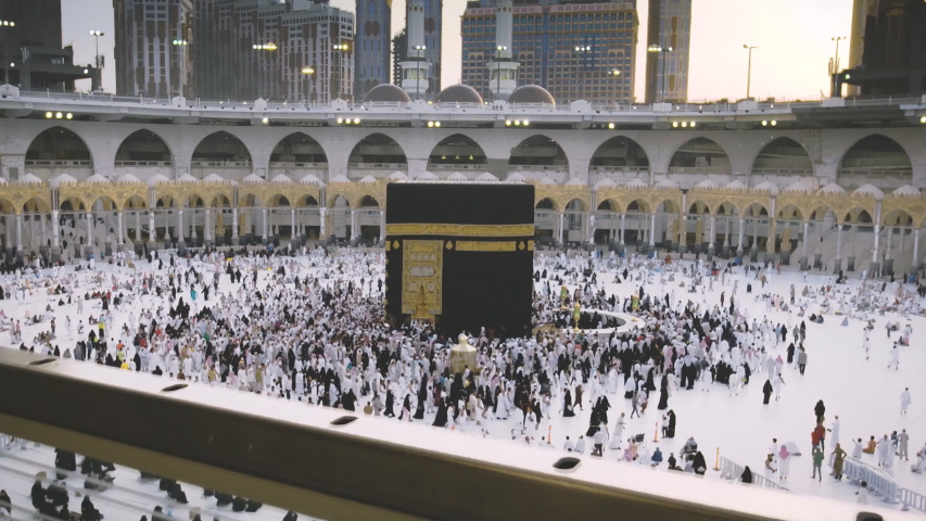 Saudi Arabia- Muslim Mosque of Mecca, pilgrimage of Muslims. | Shutterstock HD Video #1046816404