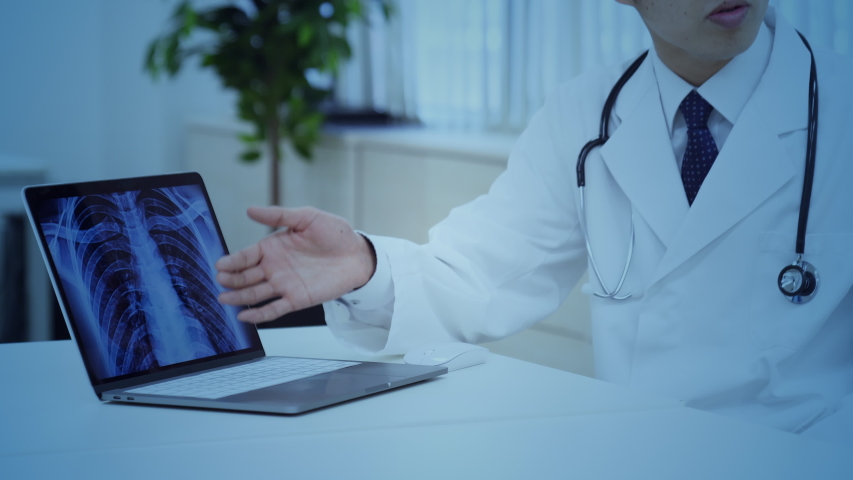 Medical technology concept. Remote medicine. Electronic medical record.