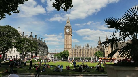 London UK August 2017 Big Ben Houses of Parliament on a  summer day