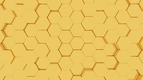 Decorative moving background with golden honeycombs