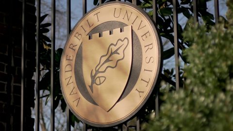 Nashville, TN - January 27 2020: Vanderbilt University logo gold seal crest