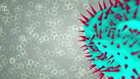 4K Bacteria and virus,  could be some alien bacteria or a virus like Coronavirus - 3D Animation Render Right Side - Powered by Shutterstock - Get 15% off with code: PIKWIZARD15