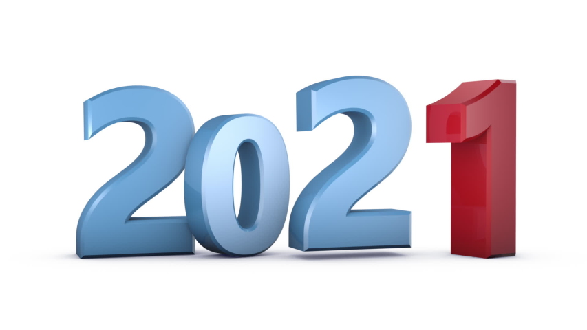Jumping volumetric figures change the text 2020 in 2021.3d render. | Shutterstock HD Video #1046914954
