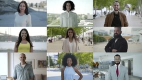 Cheerful diverse people smiling at camera. Split screen collage of cheerful multiethnic people posing and looking at camera. Facial expression concept - Powered by Shutterstock - Get 15% off with code: PIKWIZARD15