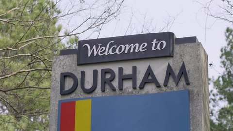 Durham, North Carolina - February 3 2020: Welcome to Durham, NC