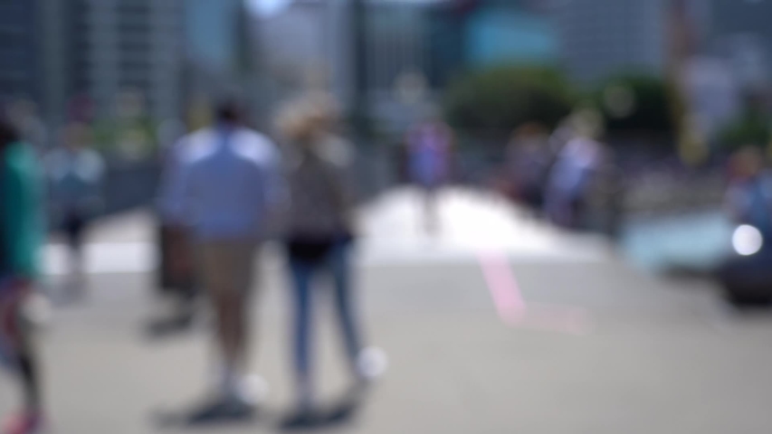 Blurred video of Downtown Wellington City waterfront view in the capital of New Zealand; Slow motion