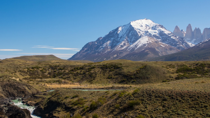Famous Torres Del Paine mountains panorama, Chile