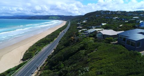 Great Ocean Road flyover with stunning views