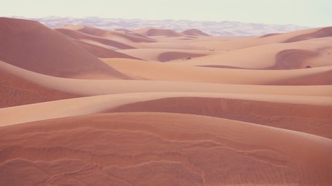 Horizonless Sand Dunes in Wahiba Sands Desert, Oman. Tilt Shot