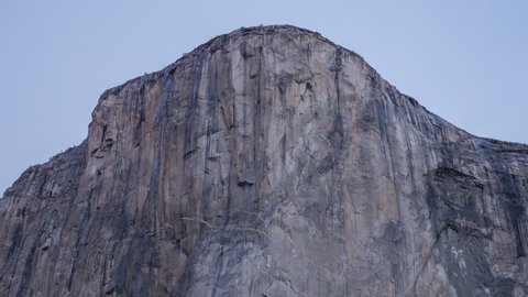 El Capitan in the Morning. Yosemite Valley. California, USA. Time Lapse