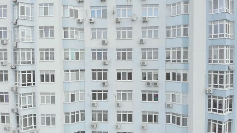 Multi-storey residential building in Kyiv. Ukraine. Aerial view