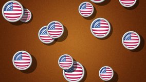 Flying flagged icons of USA. Looping. Alpha channel is included. - Powered by Shutterstock - Get 15% off with code: PIKWIZARD15