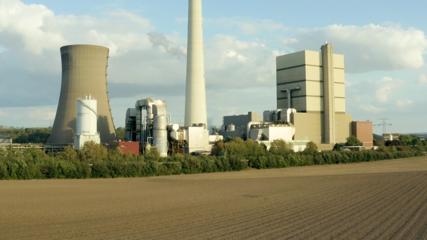 The German coal-fired power plant in the Helmstedt district in the south of Helmstedt (Lower-Saxony, Germany)