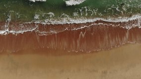 sea ocean sand beach waves coast 4K 24fps drone air aerial footage video