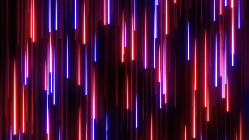 Falling Glowing Red Blue Neon Streak Cascading Rain Line Particles - 4K Seamless Loop Motion Background Animation Royalty-Free Stock Footage #1046999497
