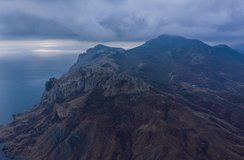 Beautiful drone time lapse of Crimea mountain aerial landscape