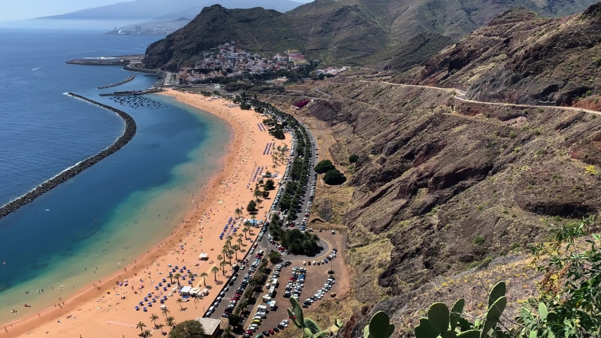 Playa De Las Teresitas In Santa Cruz De Tenerife Spain Image Free 