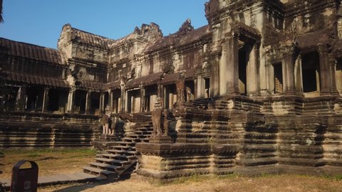 Angkor temple wat circa ancient royalty-free stock footage Stock Video