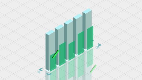 3D infographic of a vector bar graph chart showing data visualization and information. 4K pastel colors fit in to you corporate presentation. 