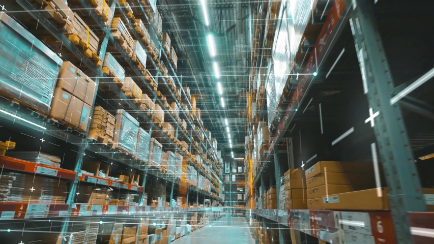 Multi-level warehouse technology concept. Steadicam shot - Powered by Shutterstock - Get 15% off with code: PIKWIZARD15