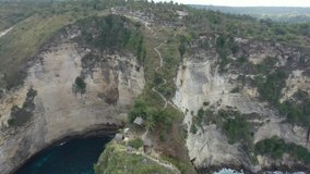 Large rock in the ocean, nusa penida, cliff
