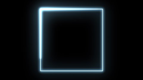 Abstract Blue Neon Light Square Frame Stock Footage Video (100% Royalty ...