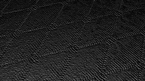 black wave animated surface with texture. Abstract three-dimensional background. 3d render