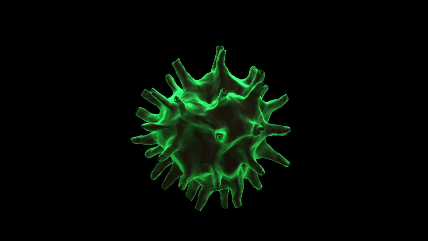 Virus cell in human body. Corona virus or other dangerous cell swimming inside organism. Cancer cells. 3D render of micro virus.