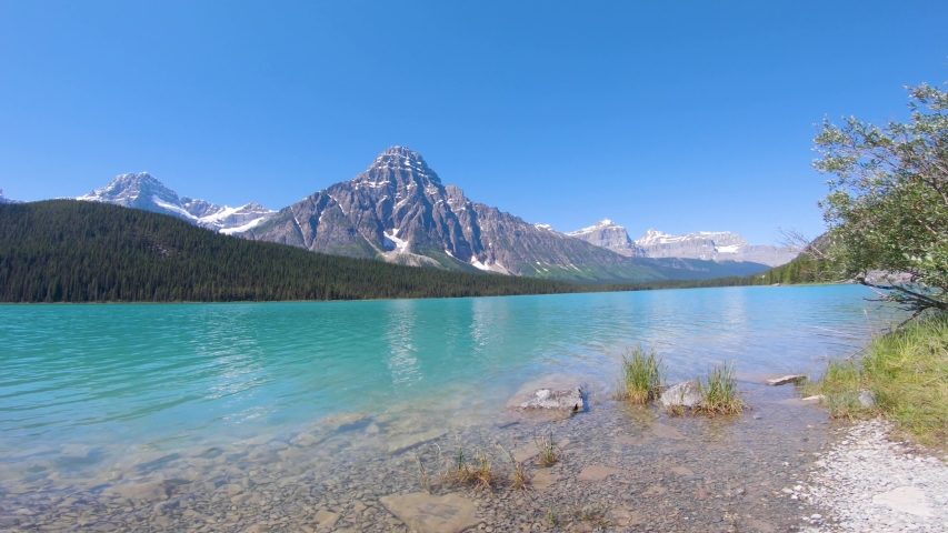 Lake and Mountain Landscape at Glacier National Park, Montana image ...