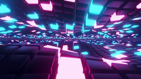 Futuristic Neon Tunnel Vj Loop. วิดีโอสต็อก