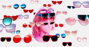 Motion design. Mannequin in fashion accessories sunglasses. Fashion concept